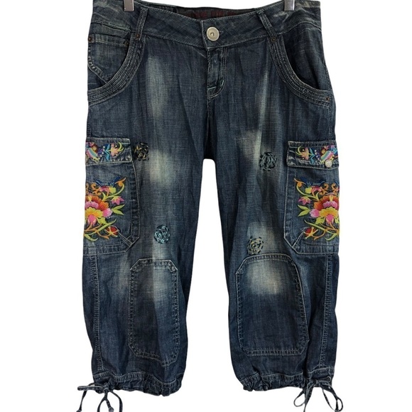 PEOPLE FOR PEACE - STYLE 1073MA - BOLD RETRO CAPRI HEAVY EMBROIDERY - B12 - Picture 3 of 16